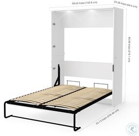 Lumina White Full Wall Bed and 2 Storage Units