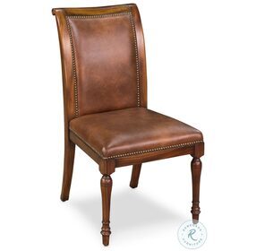 Jupe Walnut Brown Leather Side Chair Set Of 2