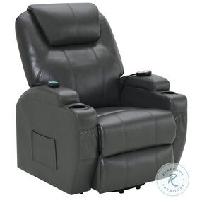 Sanger Charcoal Gray Lift Power Recliner with Massage