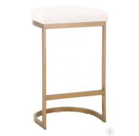 Cresta LiveSmart Peyton Pearl And Brushed Gold Counter Height Stool