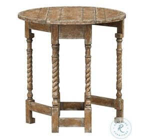 60226 Brown Rub Drop Leaf Accent Table