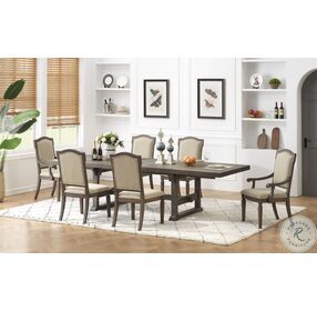 Sussex Russet Brown With Grey Rub Extendable Dining Room Set