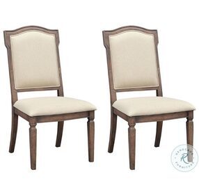 Sussex Russet Brown With Grey Rub Upholstered Side Chair Set Of 2