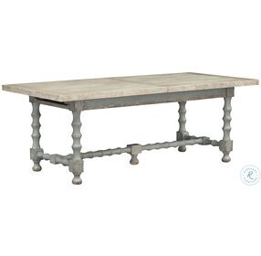 Monaco Light Creamy Burlap Natural And Blue With Brown Rub Extendable Dining Table