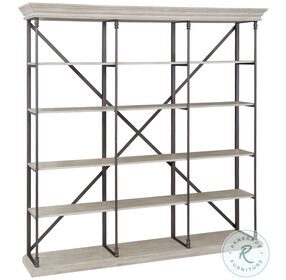 Corbin II Sandy Brown With Pewter Large Bookcase