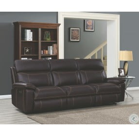 Albany Brown Power Reclining Sofa With Power Headrest