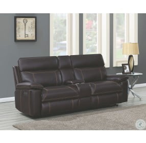 Albany Brown Power Reclining Loveseat With Power Headrest