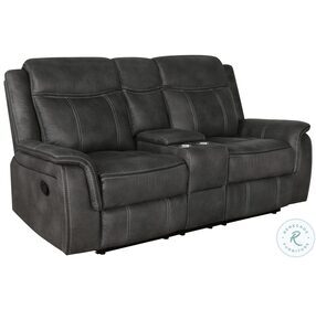 Lawrence Charcoal Reclining Console Loveseat