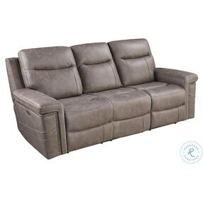 Wixom Taupe Power Reclining Sofa With Power Headrest
