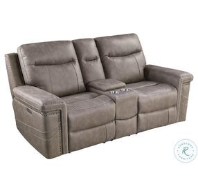 Wixom Taupe Power Reclining Loveseat With Power Headrest