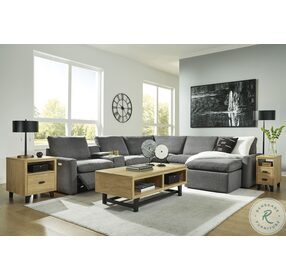 Hartsdale Granite 6 Piece Right Arm Facing Reclining Sectional with Console and Chaise