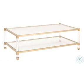 Nouveau Clear And Brushed Brass Coffee Table