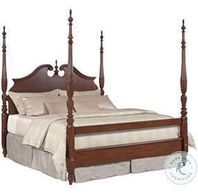 Hadleigh Rice Cherry Carved Queen Poster Bed