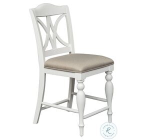Summer House Oyster White Slat Back Counter Height Chair Set of 2