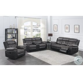 Saybrook Charcoal And Black Reclining Living Room Set