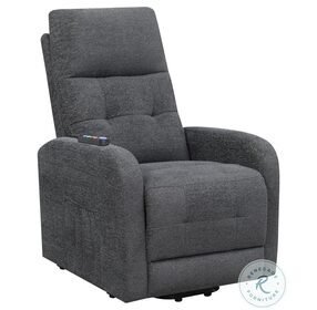 Howie Charcoal Tufted Upholstered Power Lift Recliner