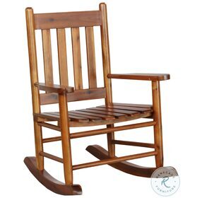 Annie Golden Brown Slat Back Youth Rocking Chair