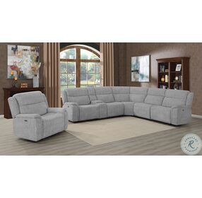 Wagner Grey Power Reclining Sectional with Power Headrest