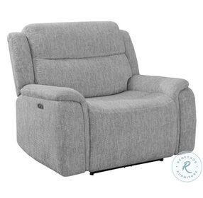 Wagner Grey Power Recliner with Power Headrest