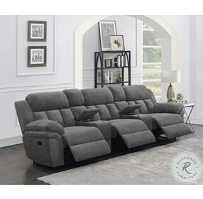 Bahrain Charcoal Reclining 3 Seater Home Theater