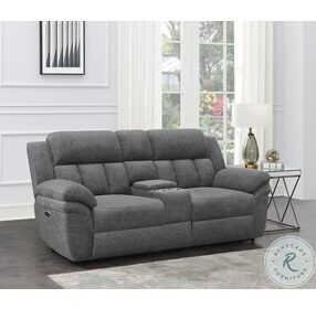 Bahrain Charcoal Power Reclining Console Loveseat