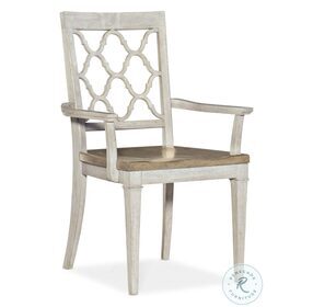 Montebello Danish White Wood Seat Arm Chair