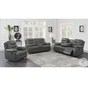 Flamenco Charcoal Reclining Living Room Set With Drop Down Table