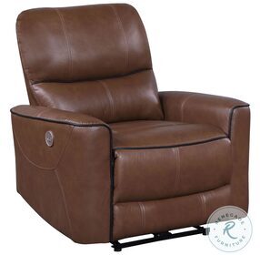 Greenfield Saddle Brown Power Recliner