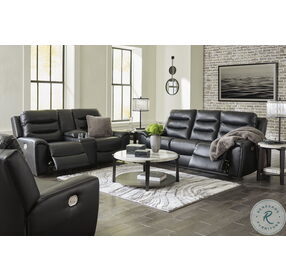 Warlin Black Power Reclining Living Room Set With Adjustable Headrest