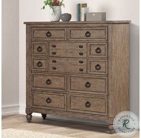 Americana Farmhouse Dusty Taupe 12 Drawer Chesser