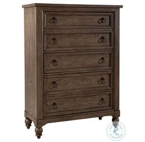 Americana Farmhouse Dusty Taupe 5 Drawer Chest