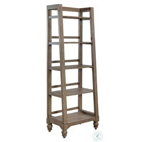 Americana Farmhouse Dusty Taupe Leaning Pier Bookcase
