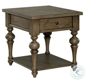 Americana Farmhouse Dusty Taupe Drawer End Table
