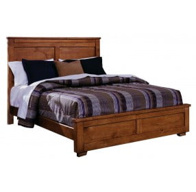 Diego Distressed Cinnamon Pine Queen Panel Bed