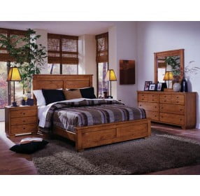 Diego Cinnamon Pine Panel Bedroom Set