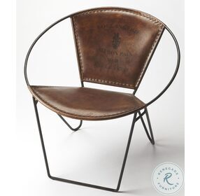 Milo Iron and Leather Accent Chair