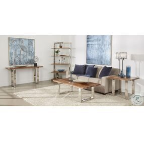Brownstone 2.0 Brown With Chrome Occasional Table Set