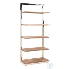 Brownstone 2.0 Brown and Chrome Etagere