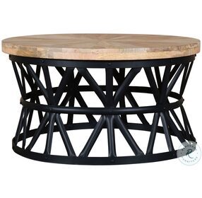 Ferris Natural With Black Cocktail Table
