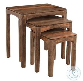 Waverly Natural Brown Nesting Tables Set Of 3