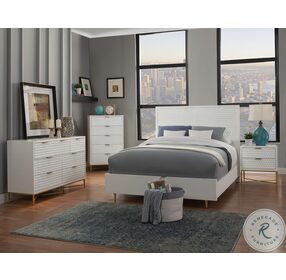 White Pearl Panel Bedroom Set