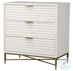 White Pearl 3 Drawer Small Chest