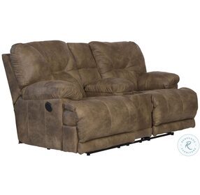 Voyager Brandy Power Reclining Loveseat with Console