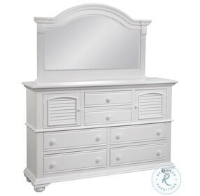 Cottage Traditions White High Dresser with Mirror