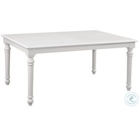Cottage Traditions Clean White Cottage Leg Extendable Rectangle Dining Table