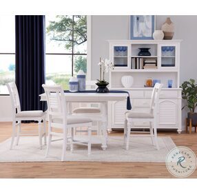 Cottage Traditions Clean White Cottage Counter Height Dining Room Set