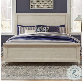 Farmhouse Reimagined Antique White And Chestnut King Sleigh Bed