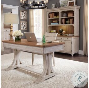 Farmhouse Reimagined Antique White And Chestnut Home Office Set