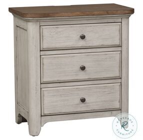 Farmhouse Reimagined Antique White And Chestnut 3 Drawer Nightstand