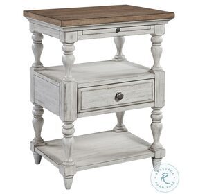 Farmhouse Reimagined Antique White And Chestnut 1 Drawer Nightstand